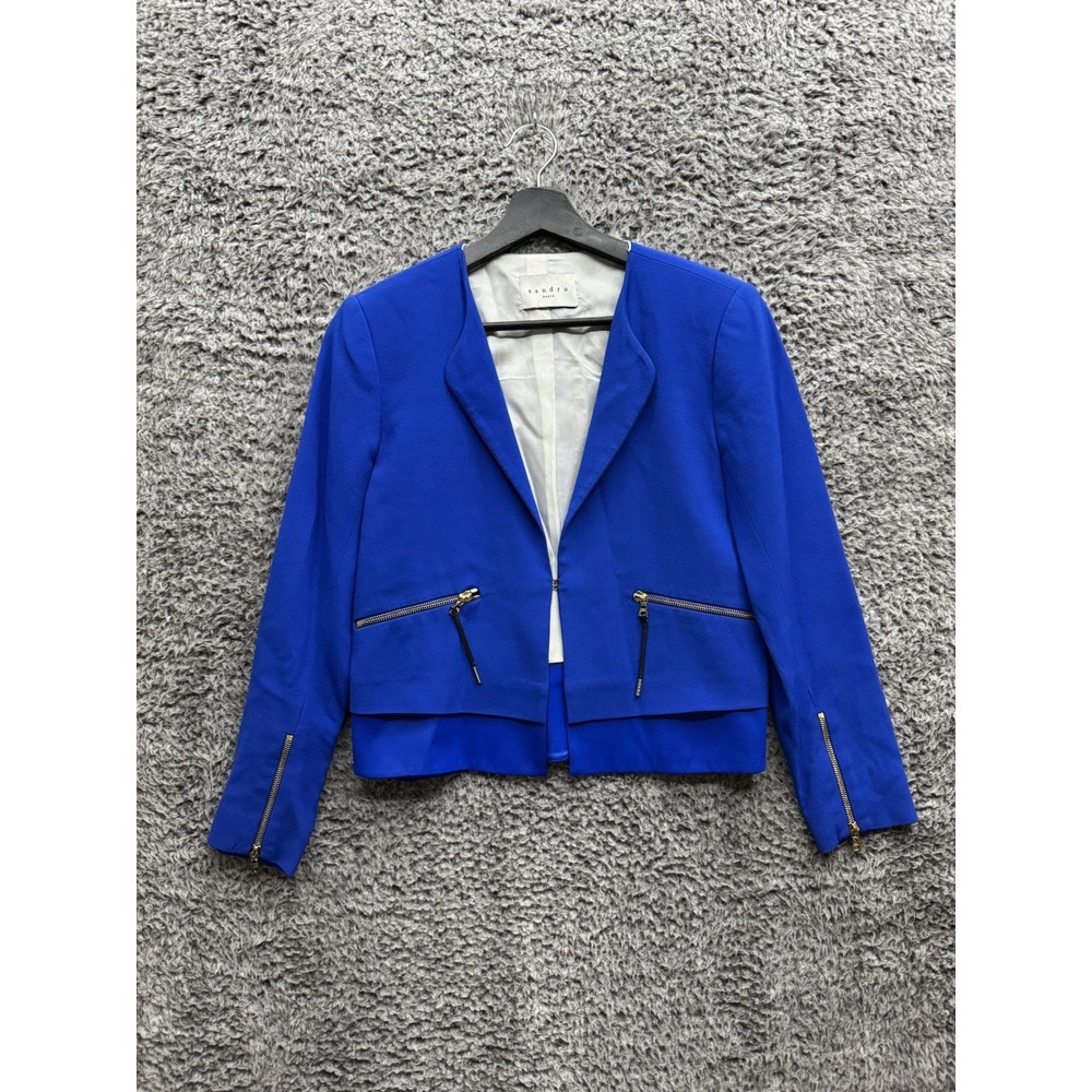 Sandro Paris Cobalt Blue Cropped Blazer Size 36